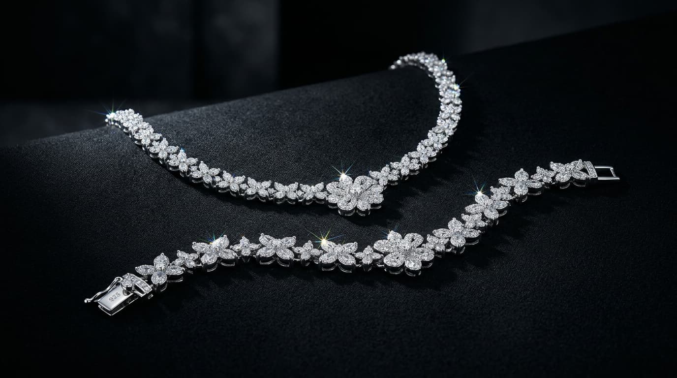MK Silver Hub The Art of Silver 925 Floral Link Jewellery