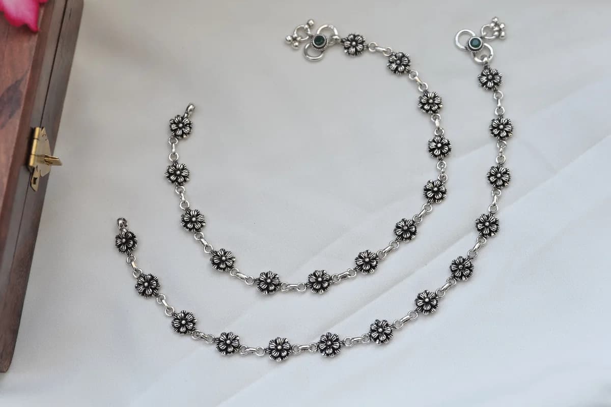 FLOWER OXIDISED PAYAL  thumbnail 4